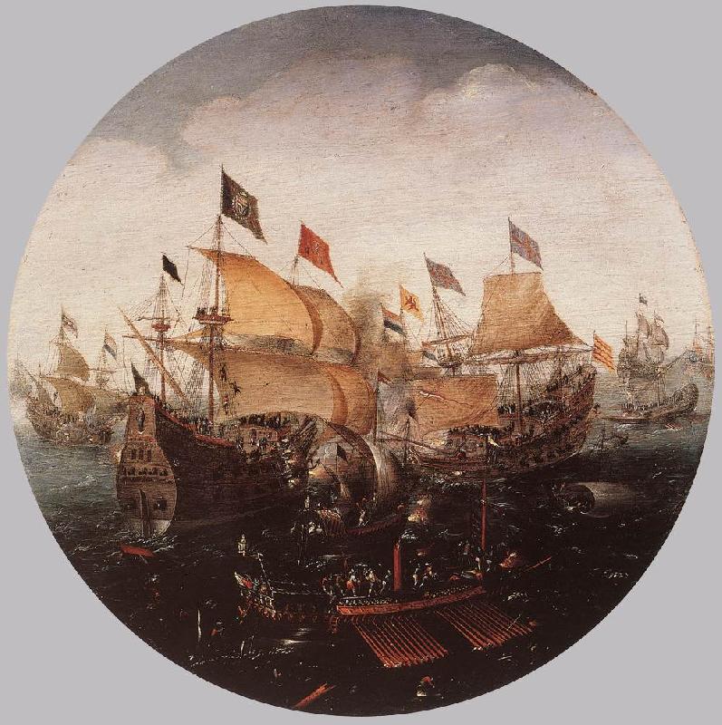 ANTHONISZ, Aert Sea Battle between Dutch and Spanish Boats France oil painting art